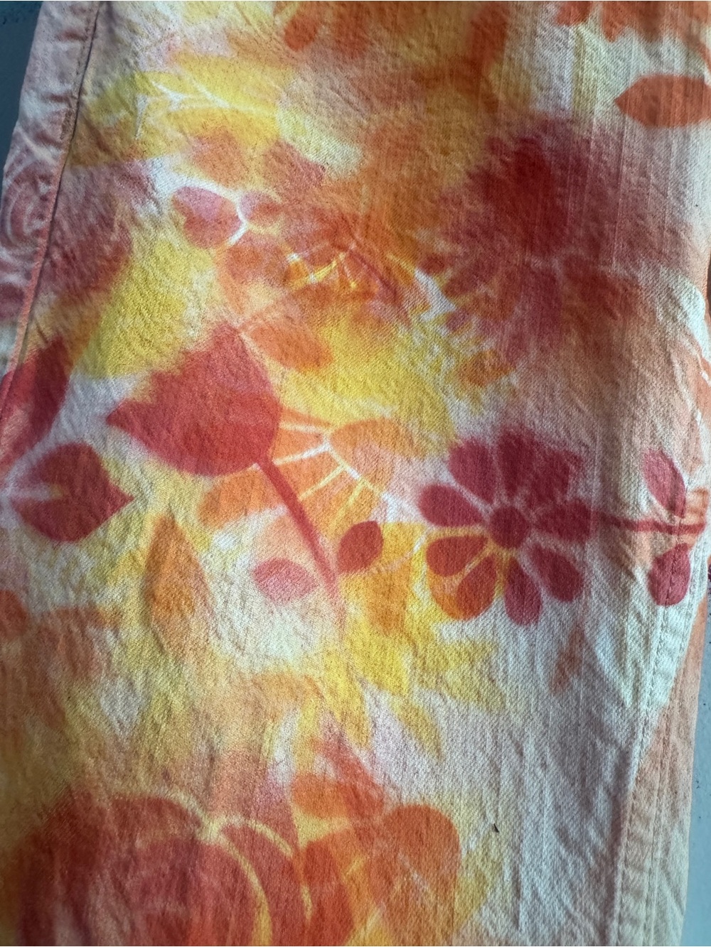 Hand Painted Upcycled Levi’s Floral Jeans Fall Vibe Size 30 - Picture 4 of 14